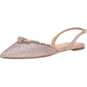 Jewel Badgley Mischka Women’s Camden Rose Gold Pointed Flat Size 8
